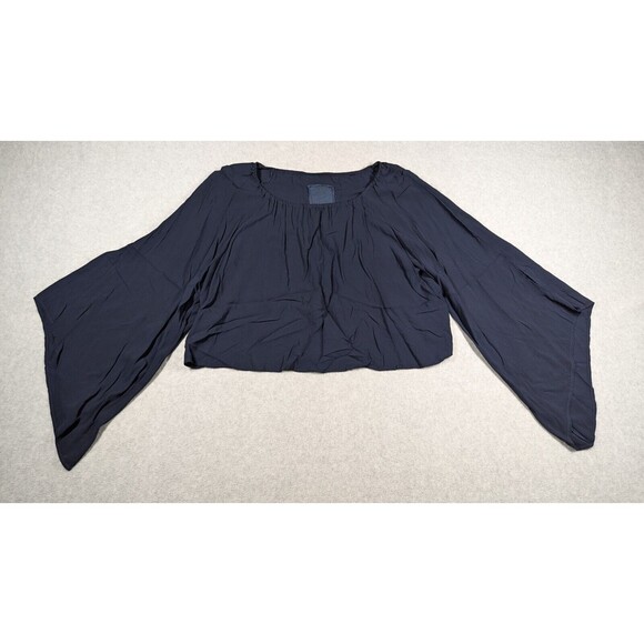 Johnny‎ Was Women Top Large Flare Wide Sleeve Crop Lightweight Witchy Darkcore - Picture 1 of 8